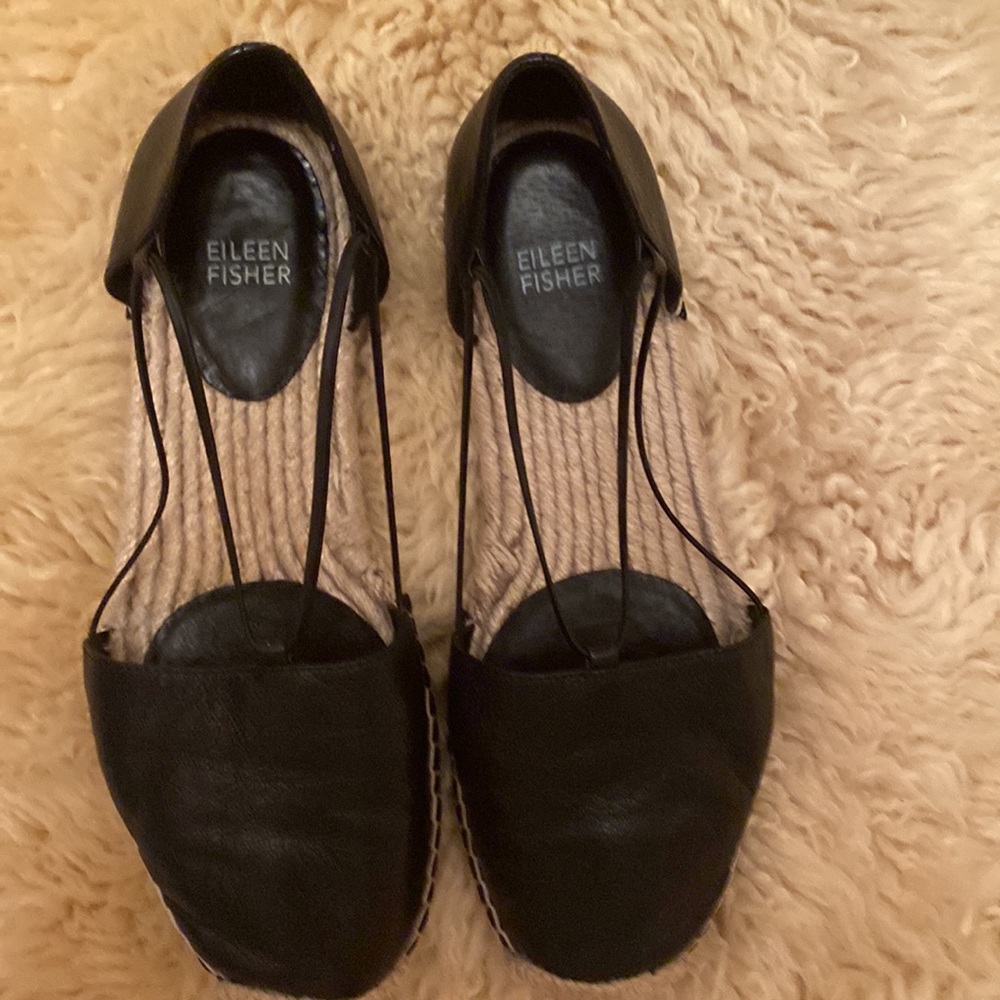 Eileen Fisher leather & weave flats